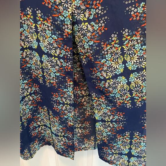 Socialite Blue Multi Floral Print High Slit Maxi Skirt size Small - Picture 5 of 10